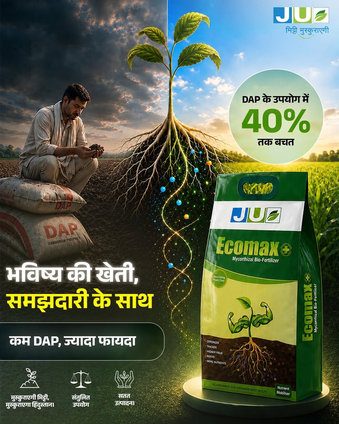 juagrisciences 게시물 이미지: Ecomax+ के साथ DAP के उपयोग में 40% तक की बचत...