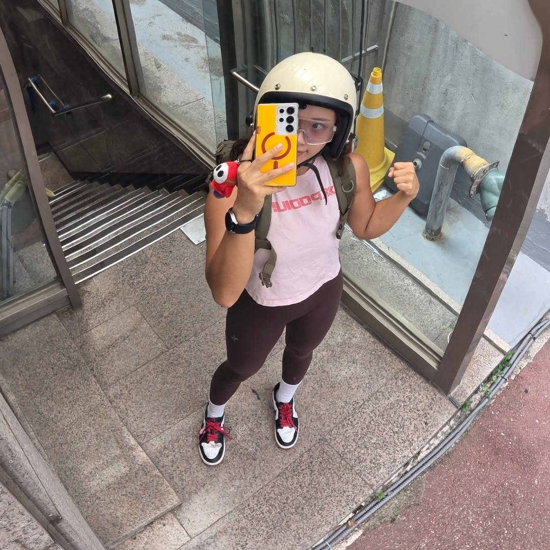 Photo shared by Judy 주디 on August 25, 2025 tagging @fit_store_wyn, @xpodium_official, and @cf_riverside. May be an image of 1 person, phone and segway.