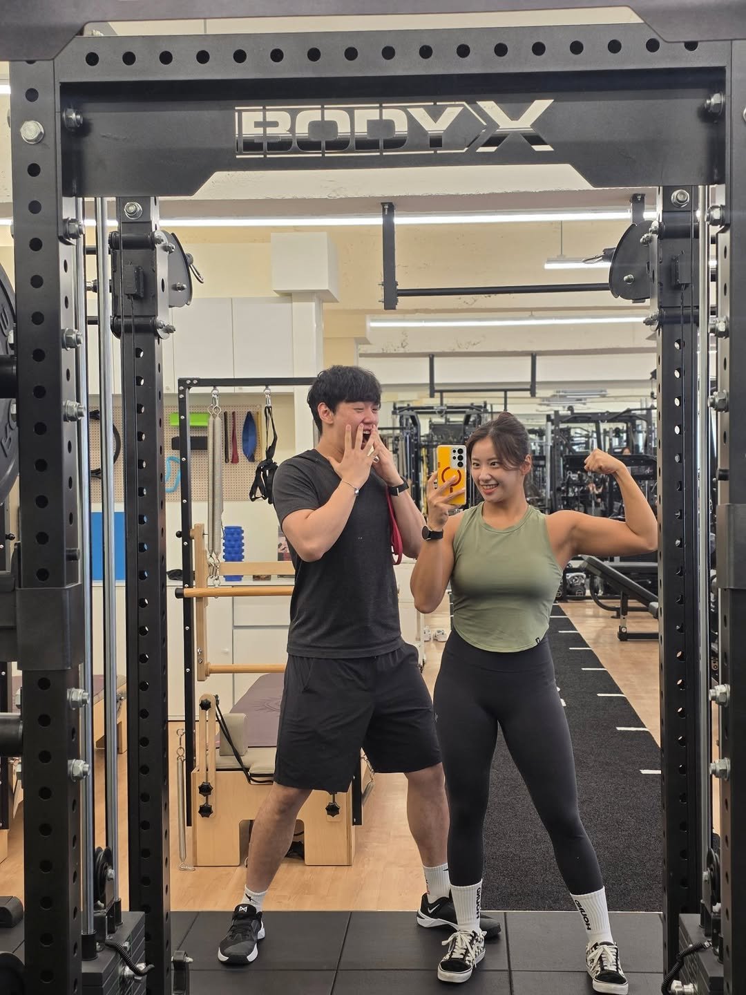 Photo shared by Judy 주디 on August 25, 2025 tagging @k_jg_75. May be an image of 2 people and activewear.