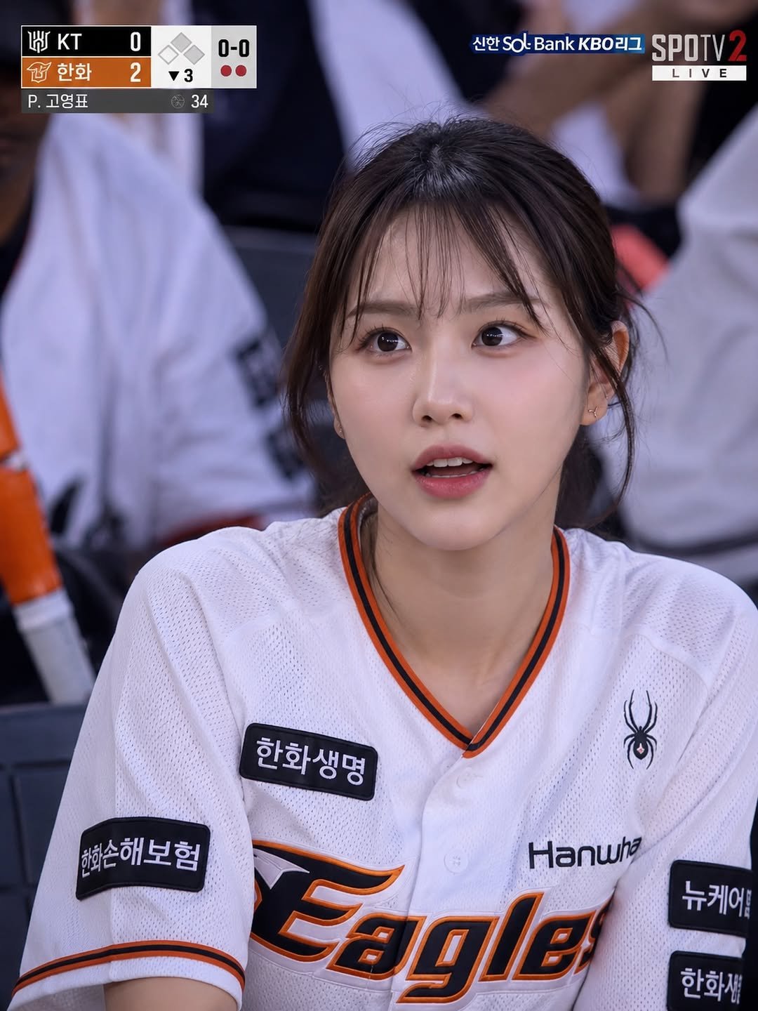 judy_oon 게시물 이미지: 야구는 직관이 짱이지~🥎🧢

#야구 #중계화면 #유행탑승 #야구직관⚾️ #한화이글스