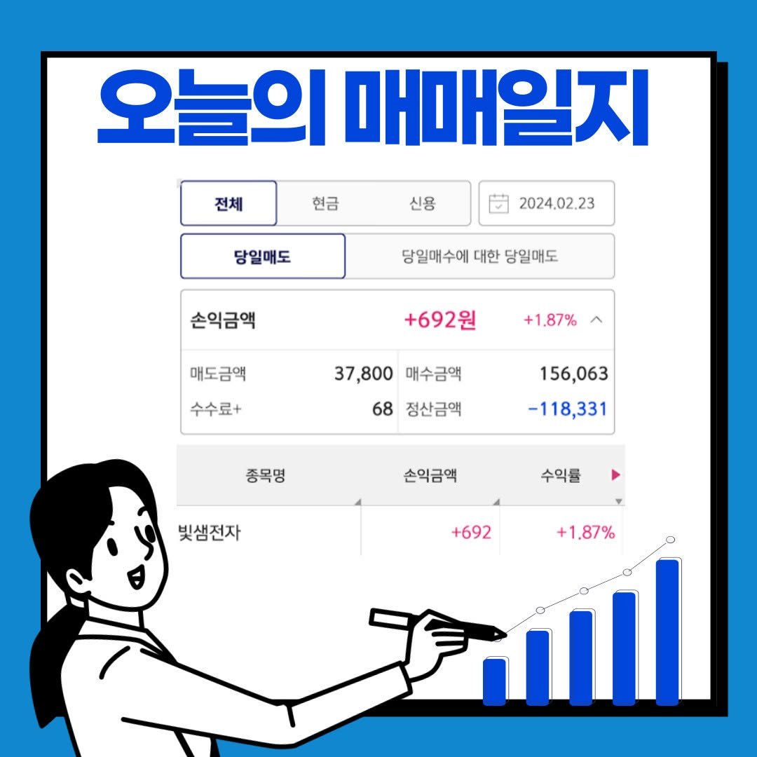 Photo by 재테크 투자 주식 - 매일 테마 관심종목 매매일지 공유 on February 24, 2024.