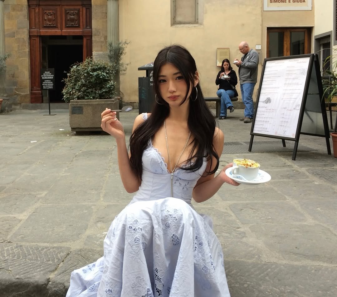 Photo by julia ma on March 08, 2026. May be an image of sundress, gown and text.