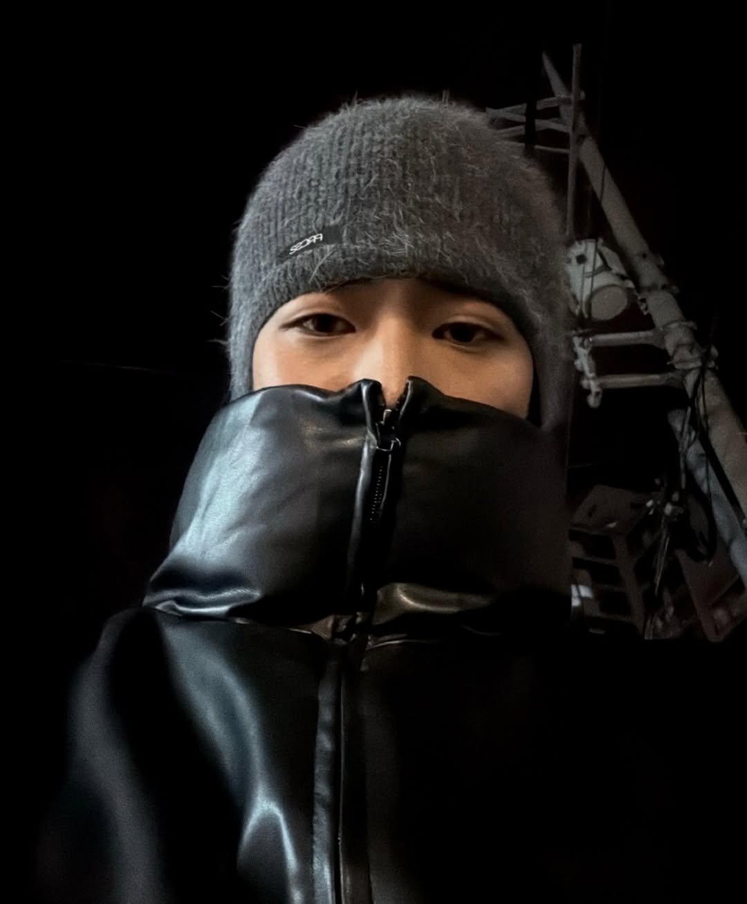 Photo shared by 이준한 on November 25, 2025 tagging @process__kr. May be an image of duffle coat, goosedown coat, overcoat, face mask, parka and text.