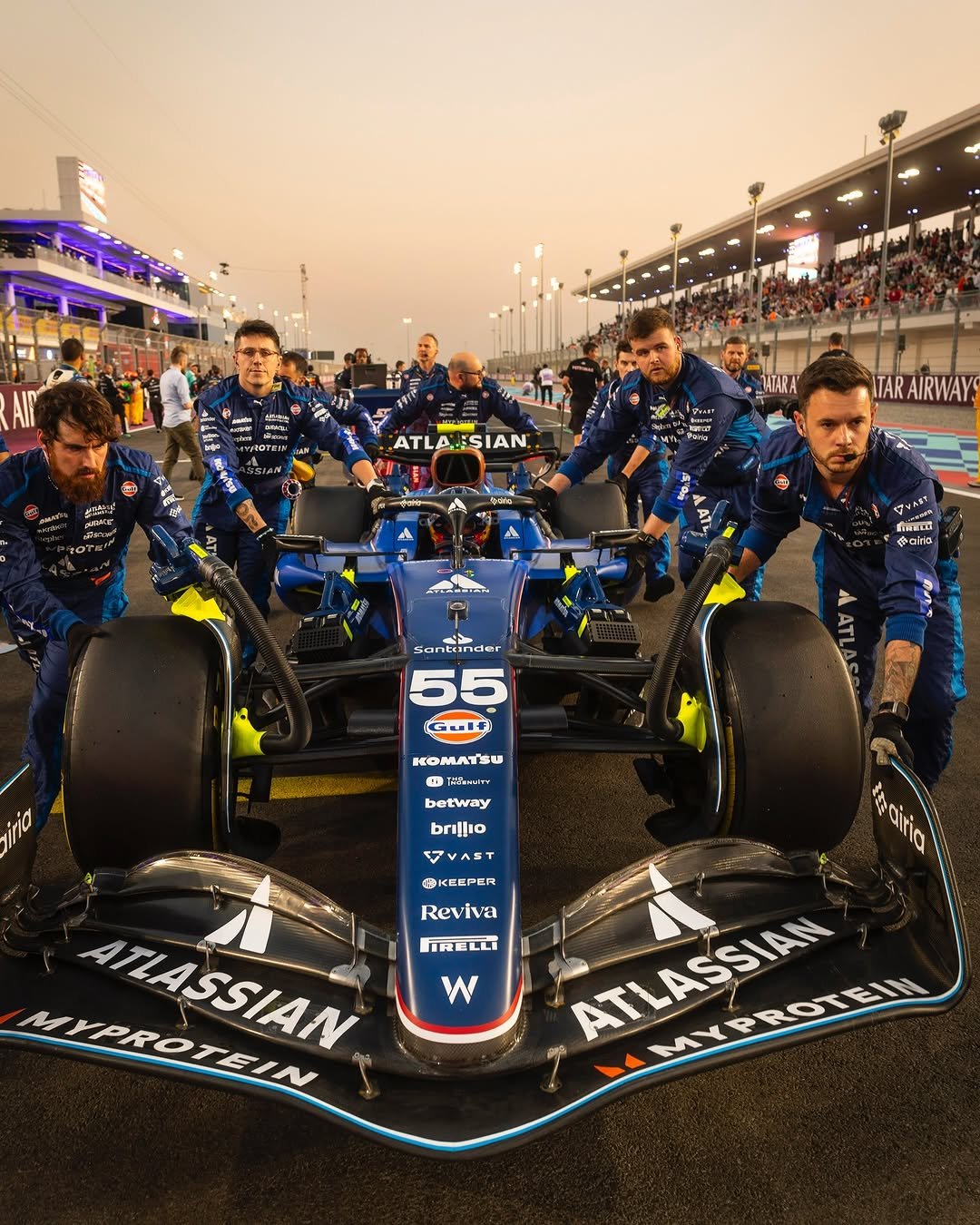 Photo shared by James Vowles on November 29, 2025 tagging @carlossainz55. May be an image of ‎racing vehicles, race car and ‎text that says '‎HIARA ATLASIAN ESIAN ITAR AIRWAY 6ηαια Para trnder 5d円 Hn 55 GuIF Hoл Tu ប 9 TAbsutry betway brillio VVAST OKECPEM Reviva FRELLI w MYPROTEIN MYPROTEIN TEIN ATLASSIAN 姜dio ممماته ATLASSIAN ATLASSIAN MYPROTEIN‎'‎‎.