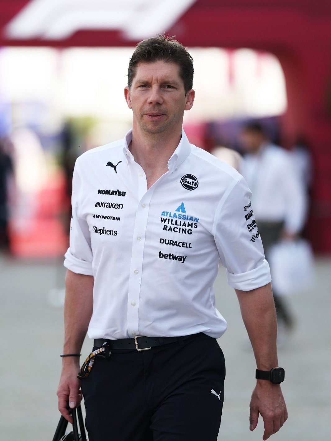 Photo by James Vowles on December 01, 2025. May be an image of racing vehicles, stadium and text that says 'Gulf mKraken NMYPROTEIN Stephens ATLASSIAN WILLIAMS RACING DURACELL betway ቡትወ 1'.