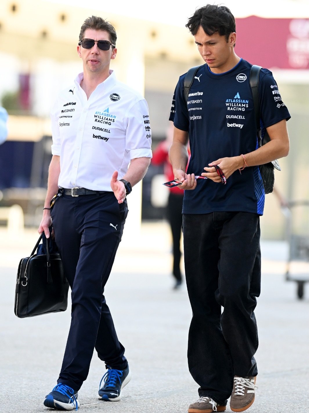 Photo shared by James Vowles on November 28, 2025 tagging @alex_albon. May be an image of racing vehicles and text.