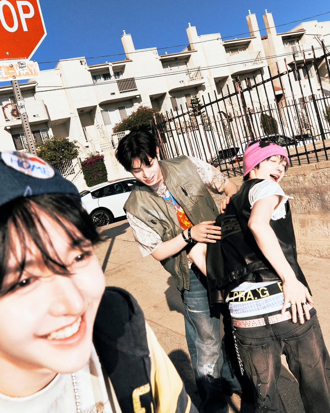 Photo shared by KickFlip on April 02, 2026 tagging @jypentertainment. May be an image of one or more people, bangs, top and text.