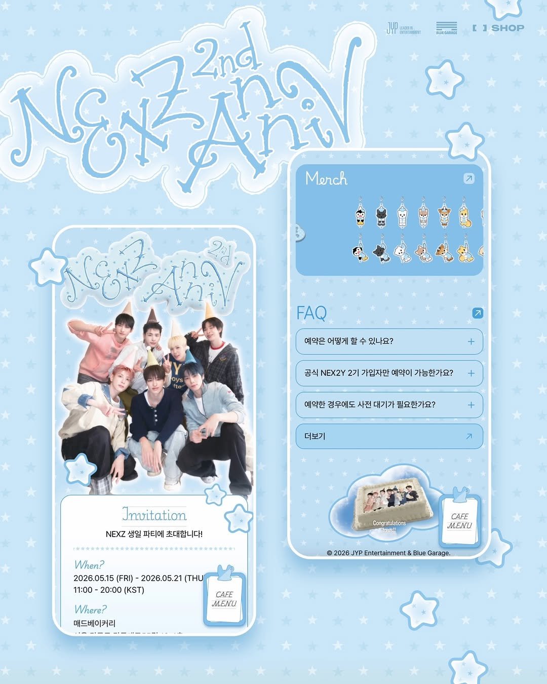 jypshop_official 게시물 이미지: NEXZ 2ND ANNIVERSARY MINI POP-UP 

𝗗-𝟴, 𝗖𝗔𝗙𝗘...