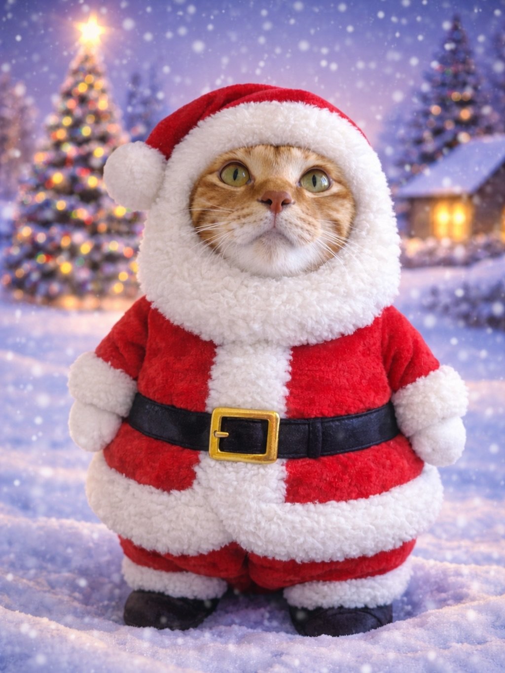 Photo by 💋💄슈퍼 아이돌 공주님 김금동🎤🐈 on December 24, 2025. May be an image of Abyssinian cat, kitten, christmas tree, fur and text.