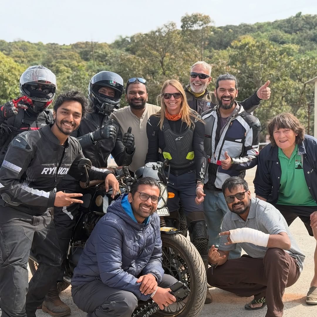 Photo shared by Harish Solanki on December 21, 2025 tagging @motozoomer, @mysticriderprateek, @theanurags, @royalriderjosh, @dellevartadventures, and @motorbiketales. May be an image of motorcycle, tire, outdoors and text.