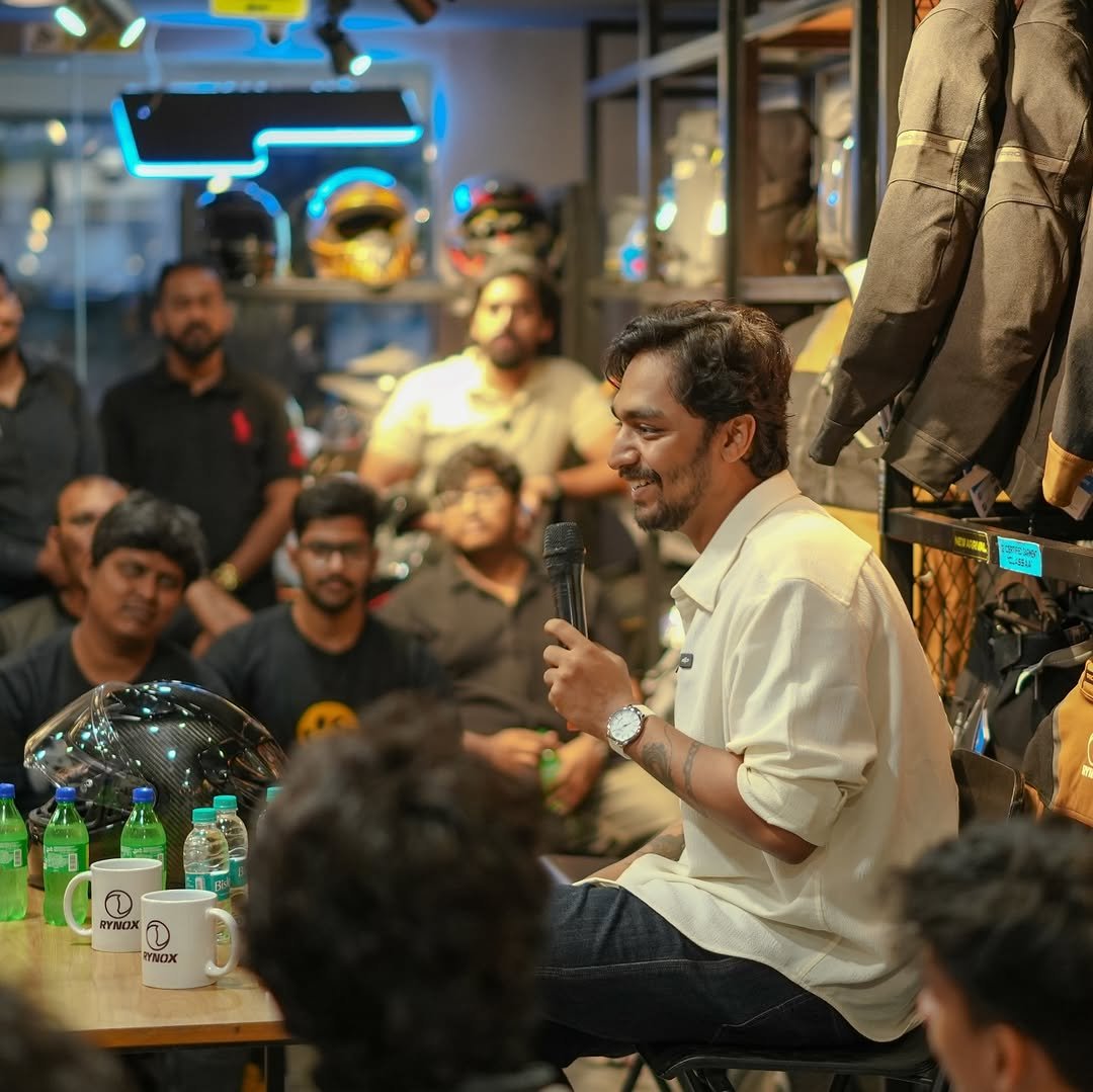 Photo shared by Harish Solanki on April 20, 2026 tagging @rynoxgear, and @rynox.store.mumbai. May be an image of one or more people, helmet and text.