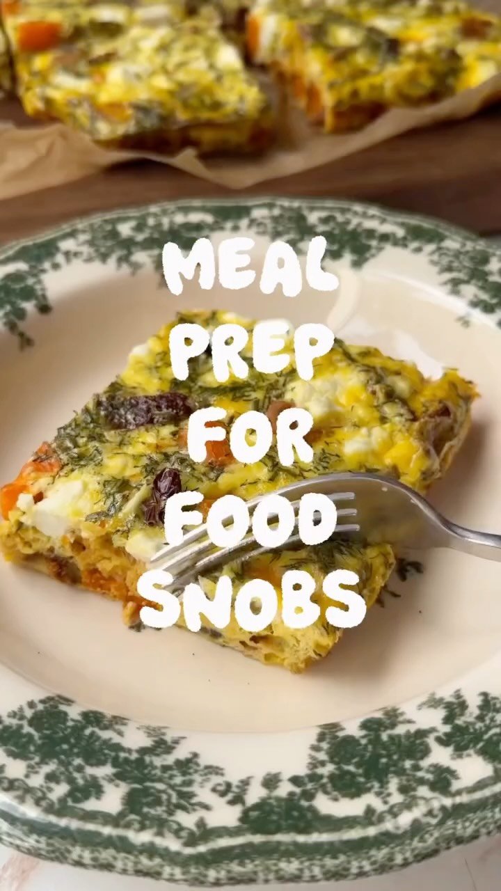 kalememaybe 게시물 이미지: feta frittata bake with sweet potato, onions,...