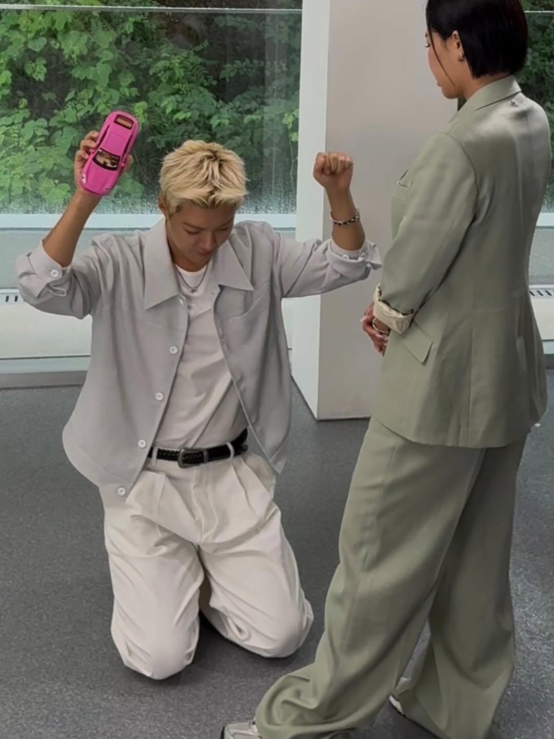 Photo by 강남 カンナム KANGNAM on October 12, 2025. May be an image of one or more people, bangs, suit and text.