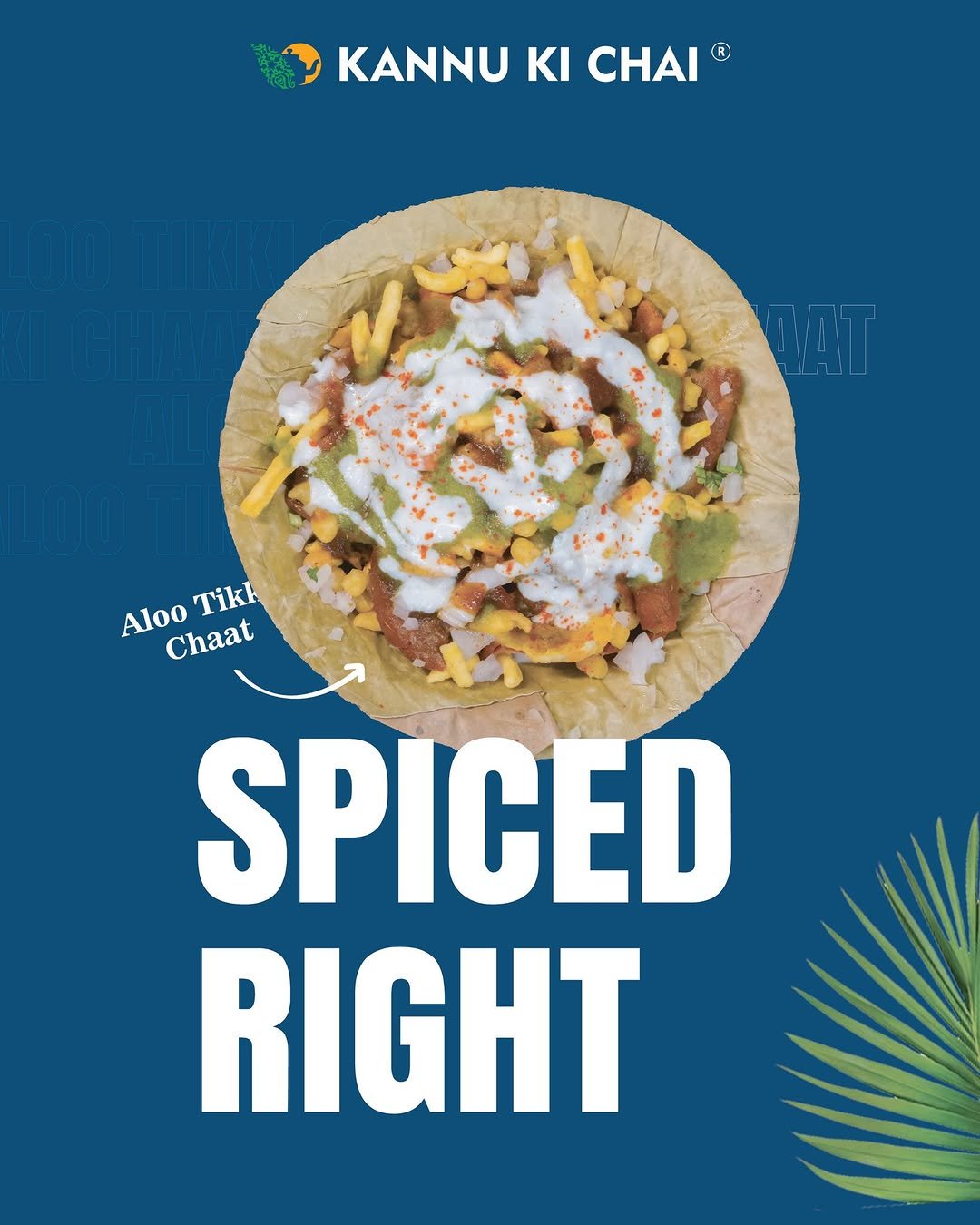 Photo by Kannu Ki Chai (KKC) on August 04, 2025. May be an image of biryani, spice and text that says 'KANNU κι CHAI® WAT AlooTik Aloo Tikk Chaat SPICED RIGHT'.