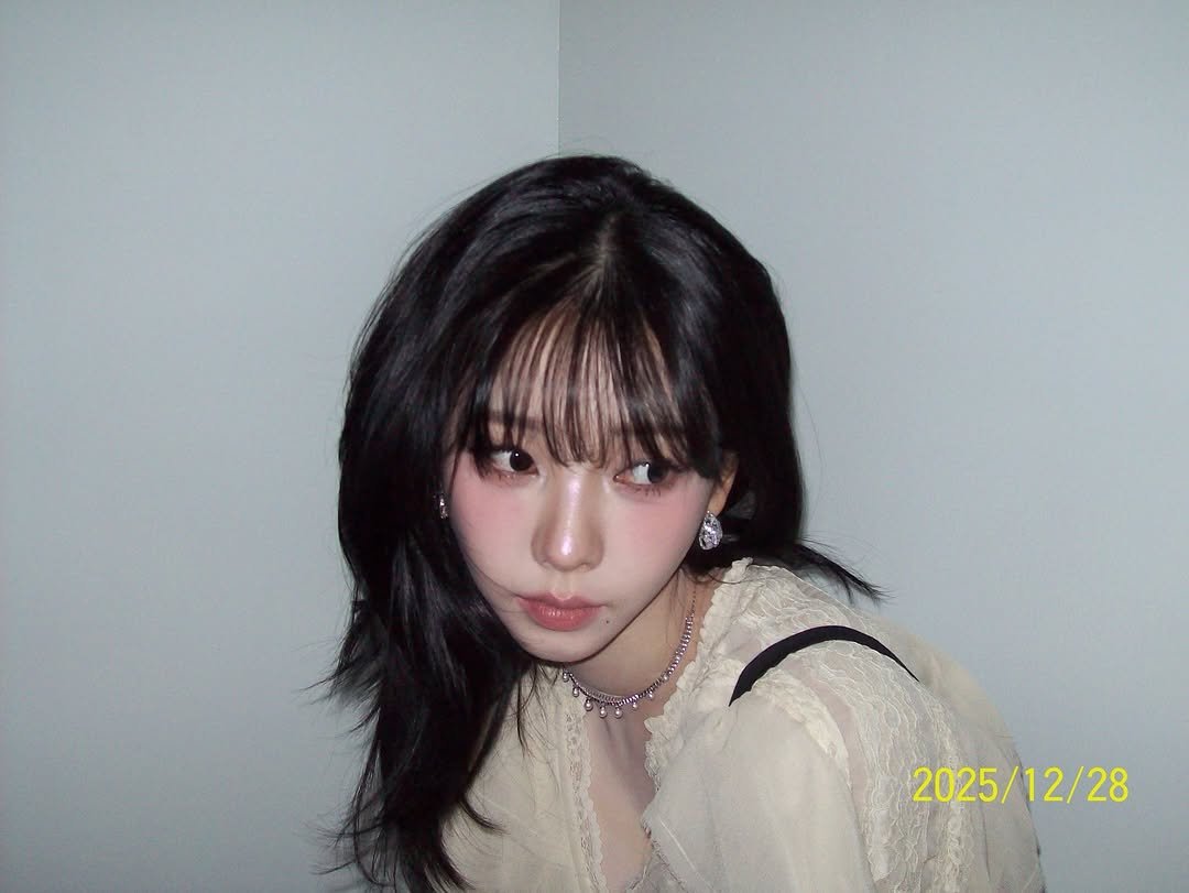 Photo by KARINA on December 31, 2025. May be an image of one or more people, bangs, top and text.