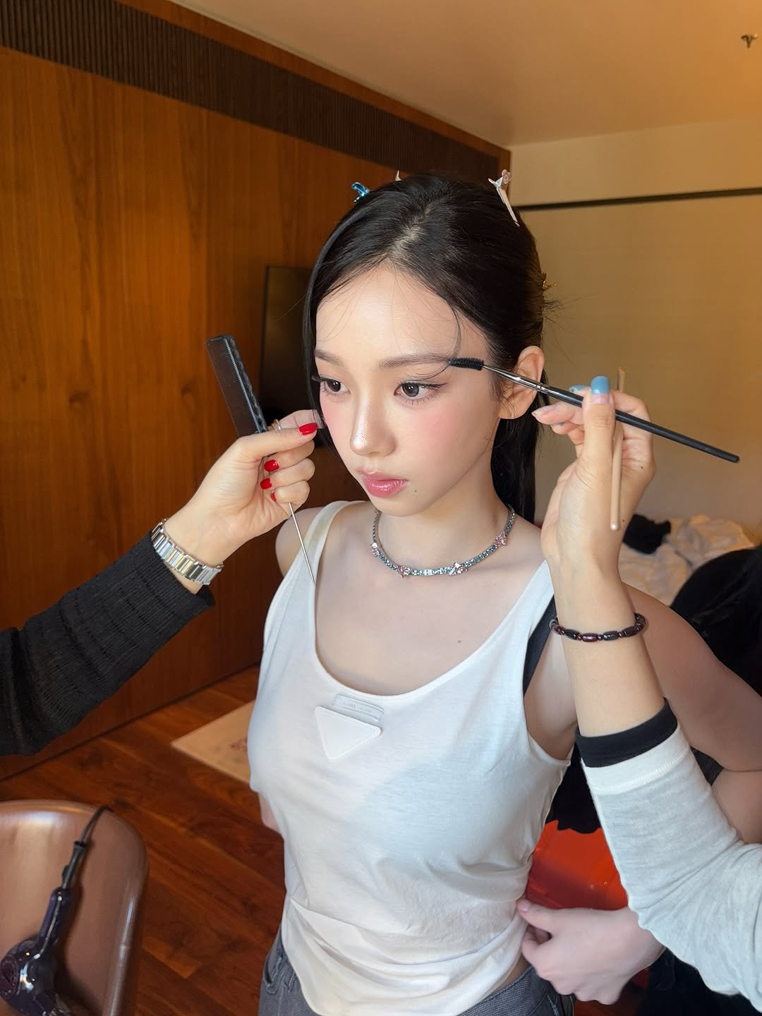 Photo by KARINA on September 26, 2025. May be an image of 1 person, braids, lipstick, makeup and text.