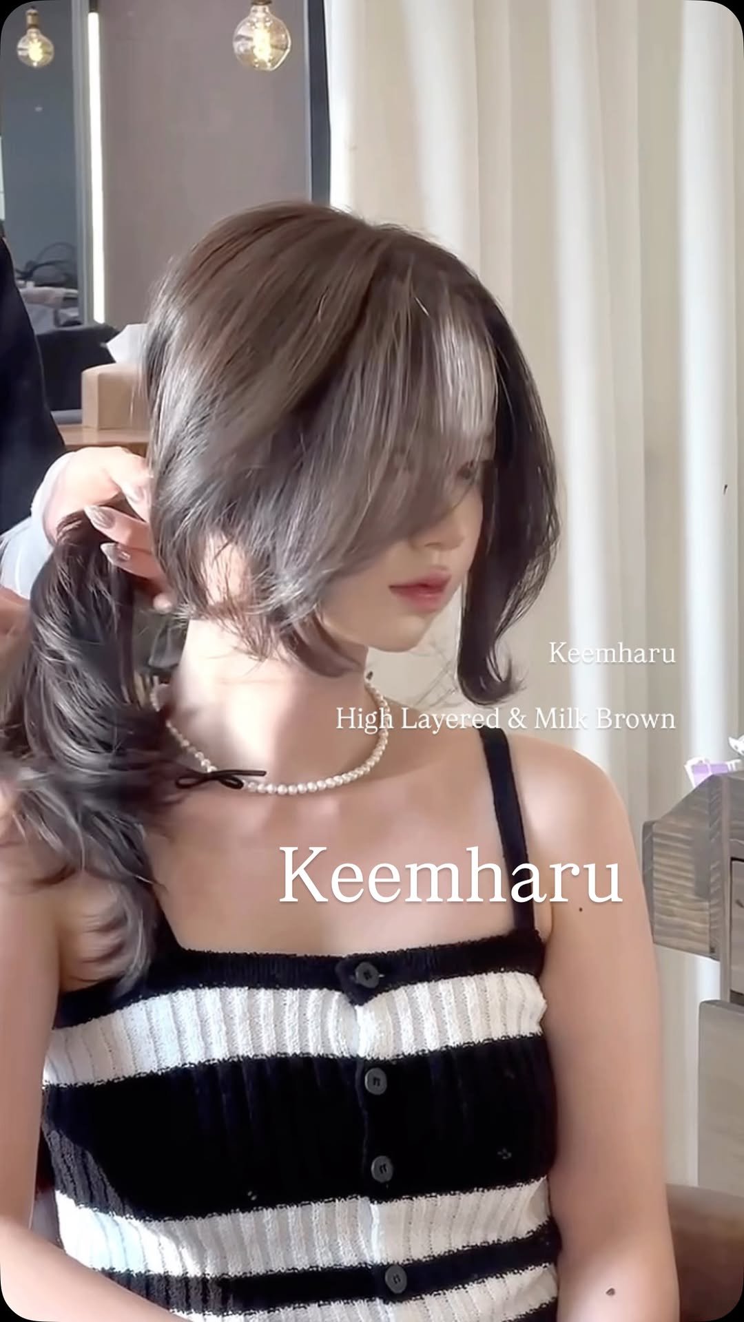 keemharu 게시물 이미지: 얼굴의 여백을 가려주는 High Layered Perm & Milk Brown...