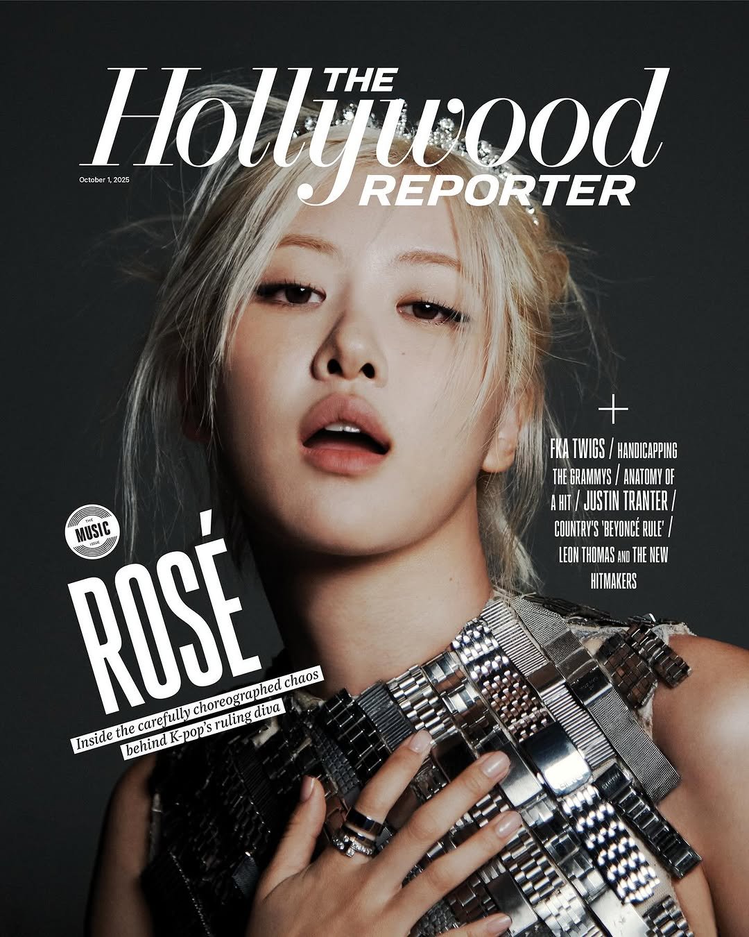 Photo shared by 김신애 on October 01, 2025 tagging @hollywoodreporter, @aeriyun, @mi_strong_kim, @roses_are_rosie, and @leeseonyeong__. May be an image of 1 person, magazine, poster and text.