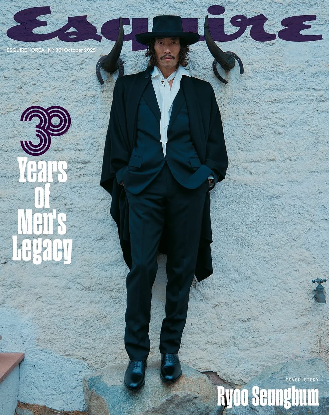 Photo shared by 김신애 on October 07, 2025 tagging @shewas10, and @esquire.korea. May be an image of 1 person, magazine, poster, newspaper and text.