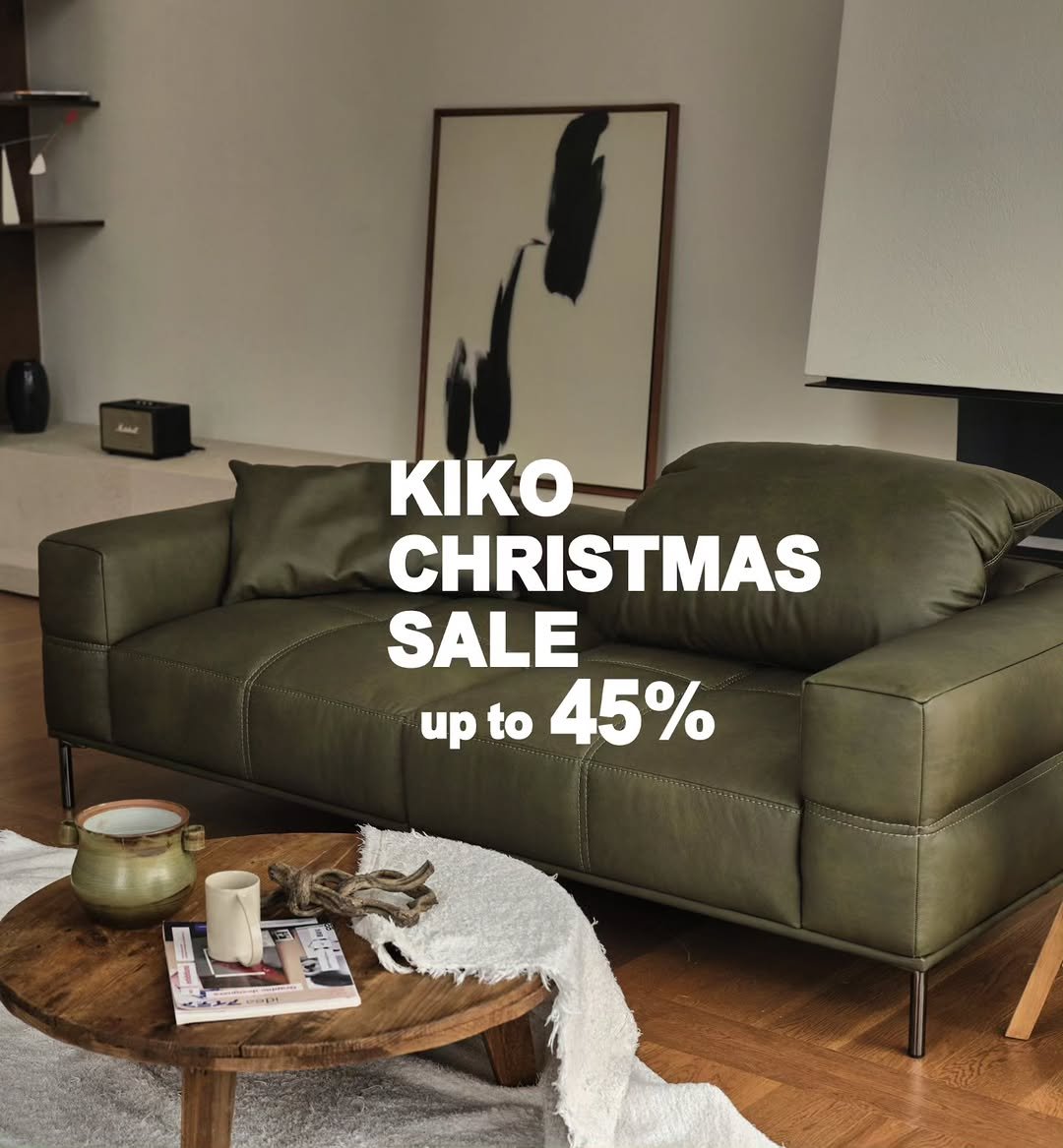 Photo by kikodesign on December 15, 2025. May be an image of sofa, ottoman, futon and text that says 'KIKO CHRISTMAS SALE up to 45% I'.