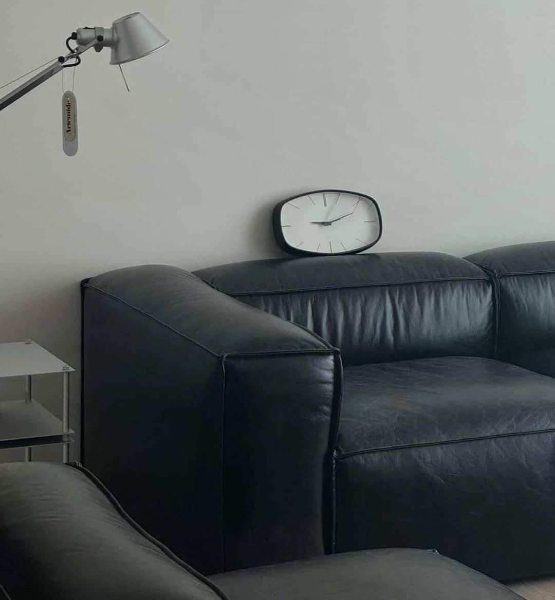 Photo shared by kikodesign on April 08, 2026 tagging @u.ar.oom. May be an image of armchair, thermostat, sofa, lamp, chaise lounge, living room and text.