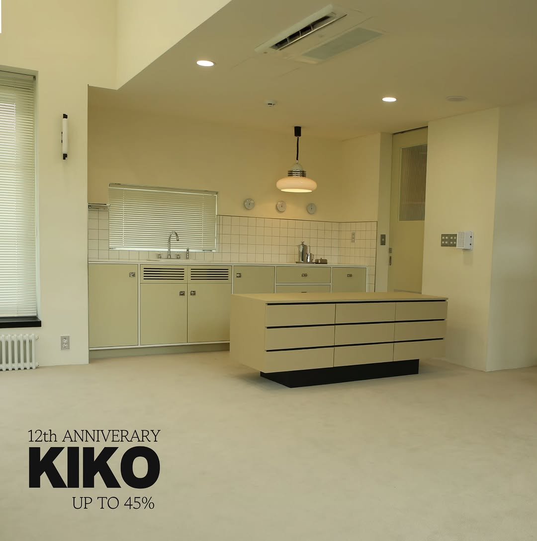 Photo by kikodesign on January 09, 2026. May be an image of credenza, countertop, indoors, sliding door and text that says '12th ANNIVERARY KIKO UP TO UPTO45% 45%'.
