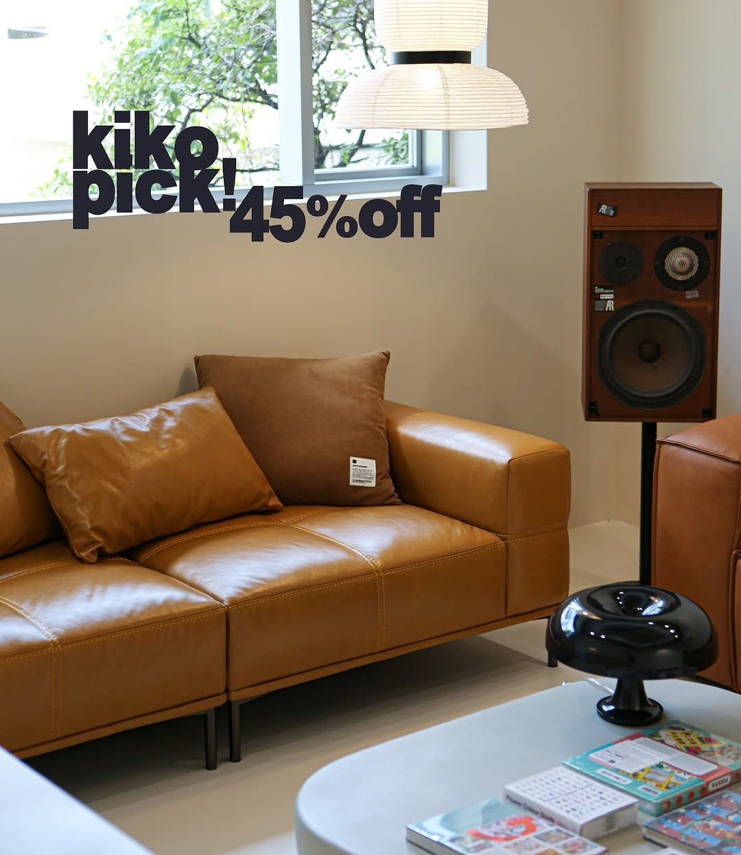 Photo by kikodesign on September 17, 2025. May be an image of speaker, leather, subwoofer, futon and text that says 'kiko pick!s kiko. pIcK45%off pic 45%off'.