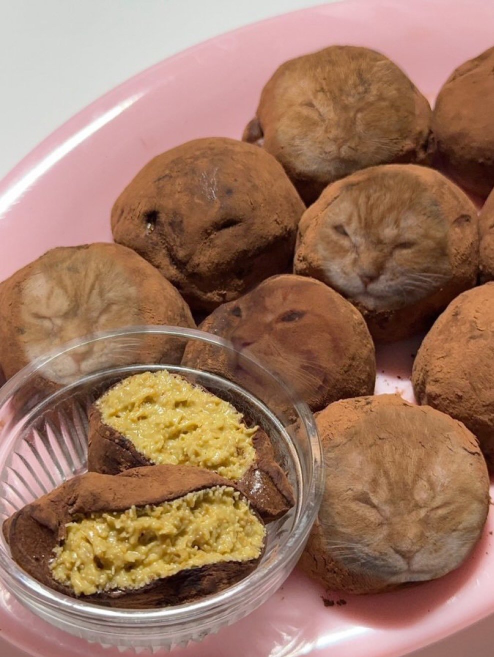 Photo by 김냄비 on November 22, 2025. May be an image of dessert, truffle and text.