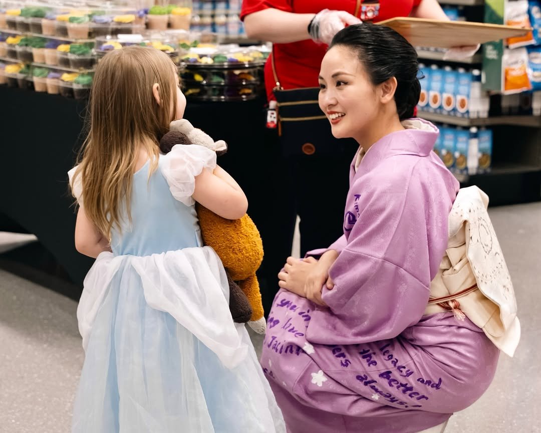 Photo shared by MOE／Kimono Mom on February 19, 2026 tagging @umami_kimonomom, and @rockrivercreative. May be an image of child, costume and text.