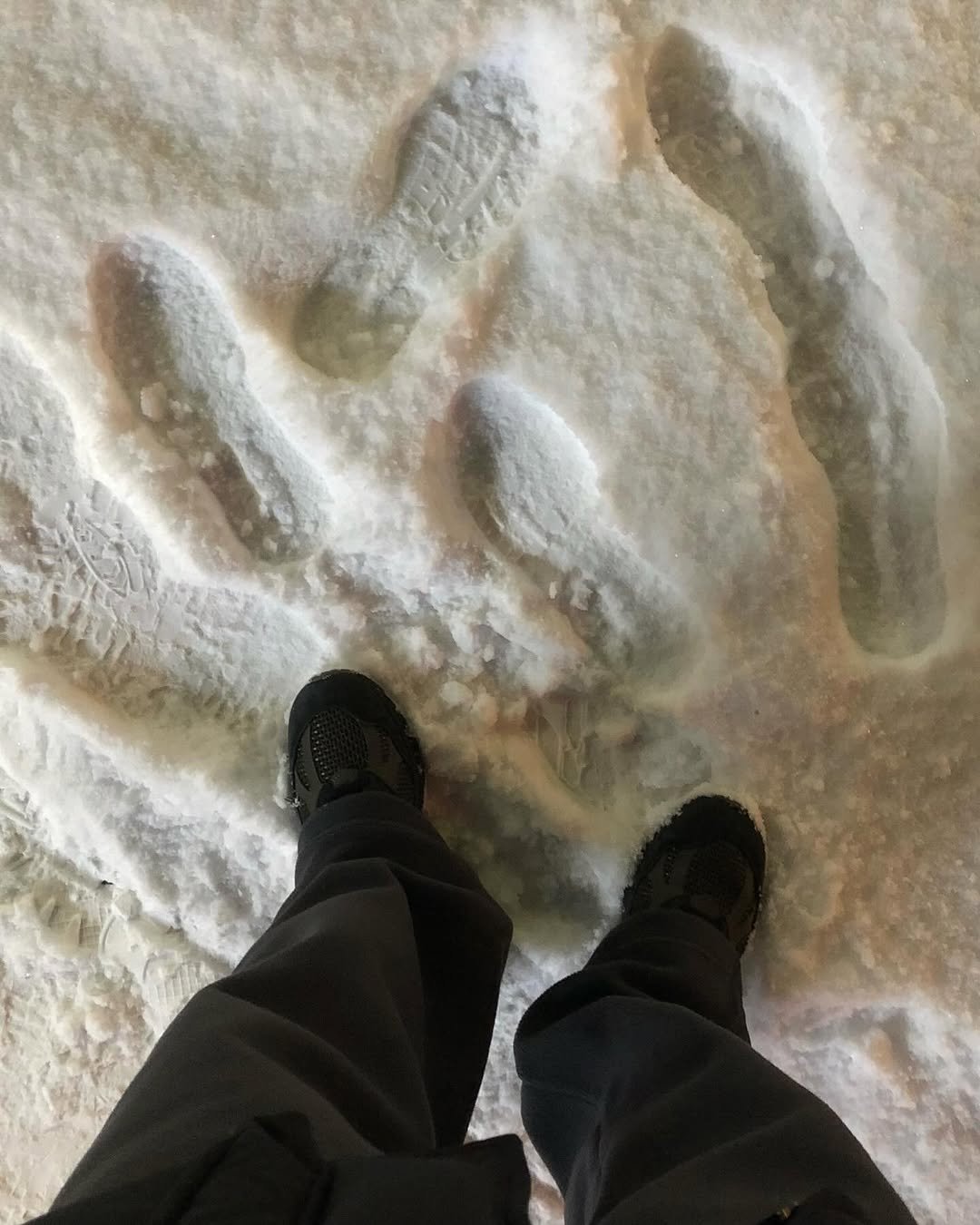 Photo shared by 정 한 on December 07, 2025 tagging @newbalance. May be an image of boots, snow and text.