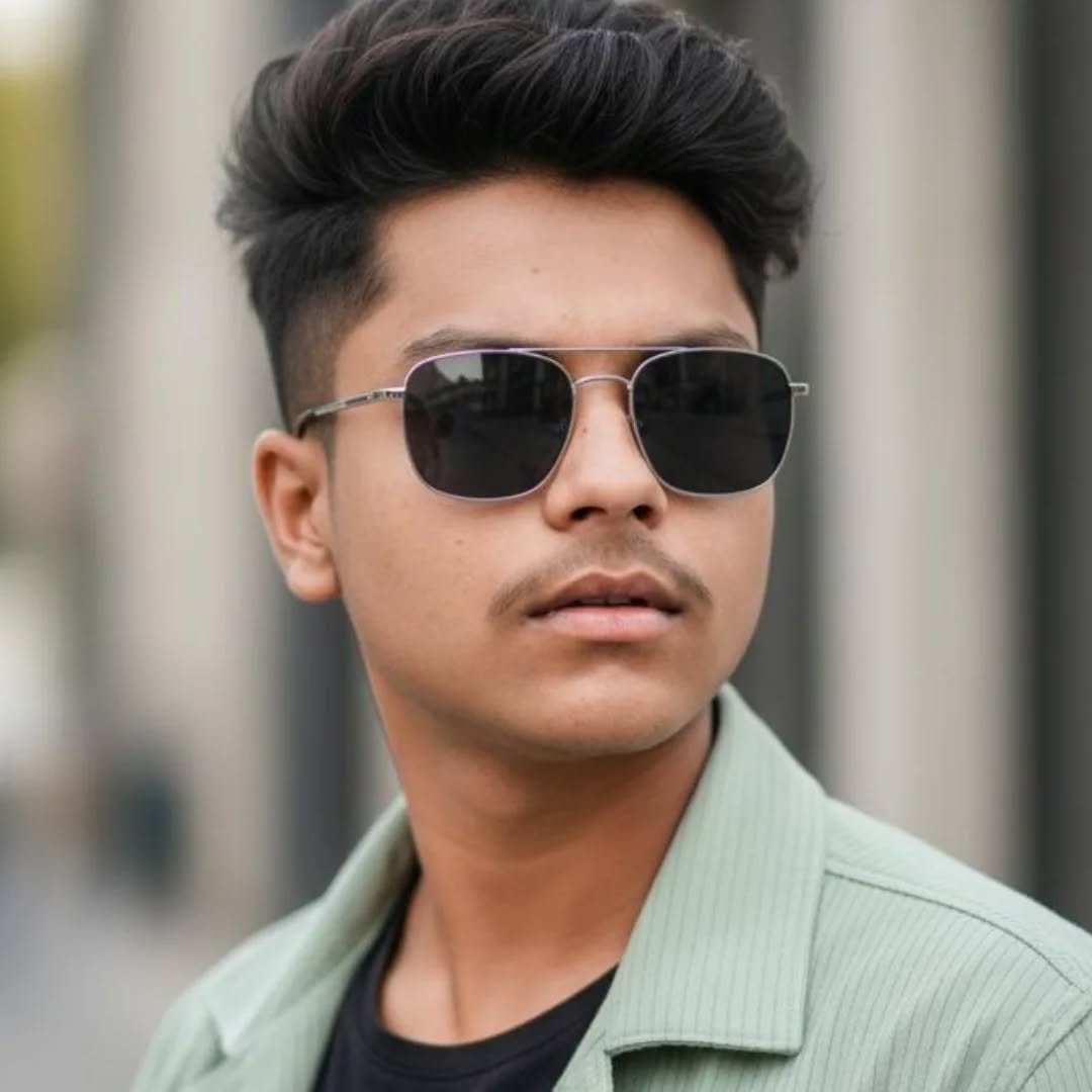 Photo by Amar Karanwal on November 13, 2025. May be a closeup of one or more people, beard, hair, sunglasses and text.