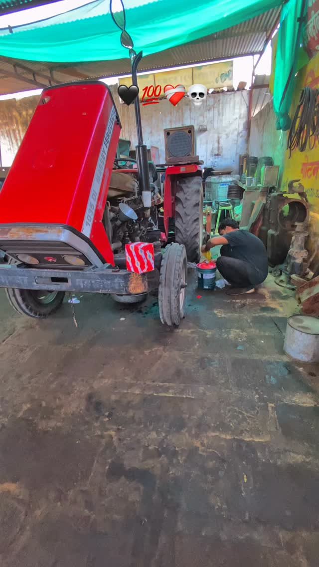 kisan_zindabad_100k 게시물 이미지: 💯 service 💀 #service #tractor #desi #kisan...