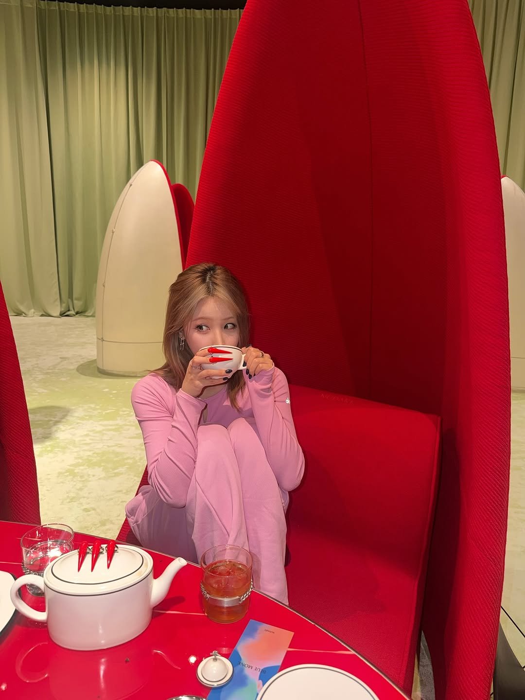 Photo shared by KISS OF LIFE on February 05, 2026 tagging @nu_dake. May be an image of child, tea, teacup and text.