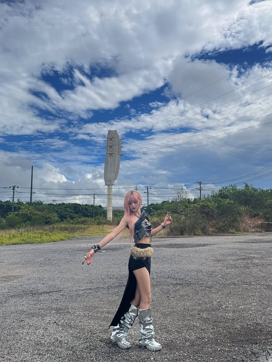 Photo by KISS OF LIFE on November 08, 2025. May be an image of fishnet stockings, cloud and text.