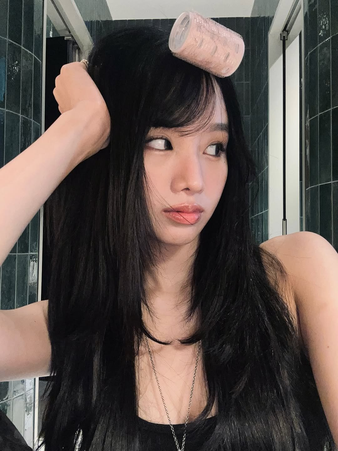 Photo by KISS OF LIFE on August 14, 2025. May be a selfie of 1 person, bangs, long hair and text.