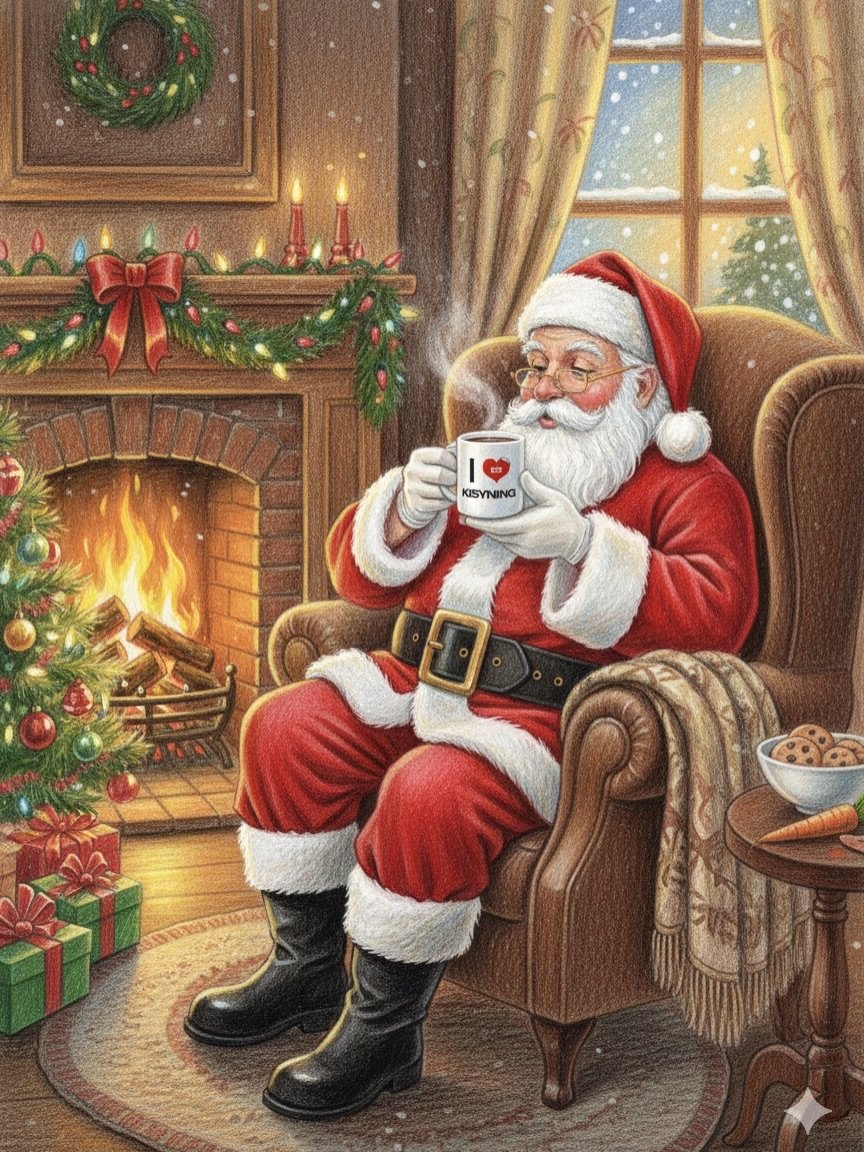 Photo shared by 홍영기 on December 14, 2025 tagging @kisyning. May be an image of Christmas stocking and text.