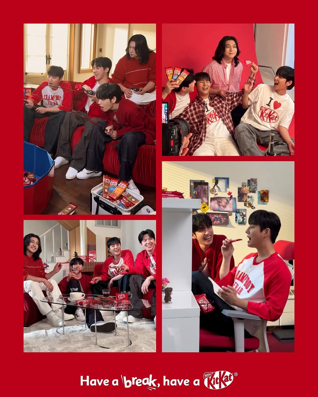 Photo by 킷캣 코리아 공식 인스타그램 on November 09, 2025. May be an image of one or more people, sweater, poster, magazine and text.