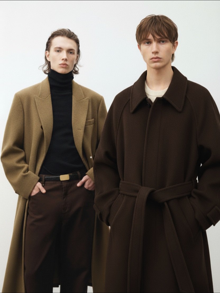 Photo by Daeheon Kang on October 23, 2025. May be an image of duffle coat, overcoat, turtleneck and text.