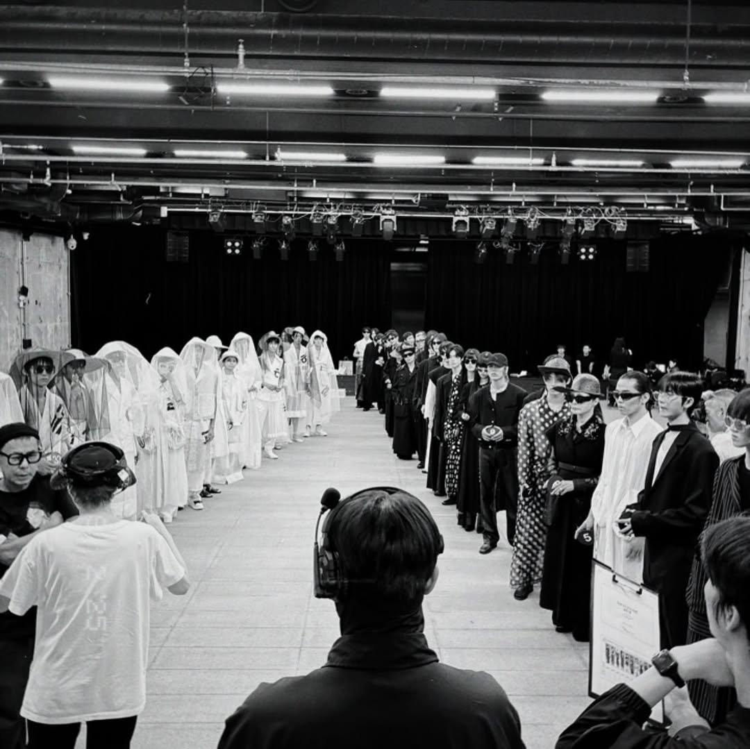 Photo shared by Daeheon Kang on September 18, 2025 tagging @kkst.official. May be a black-and-white image of 5 people, people standing, crowd and text.