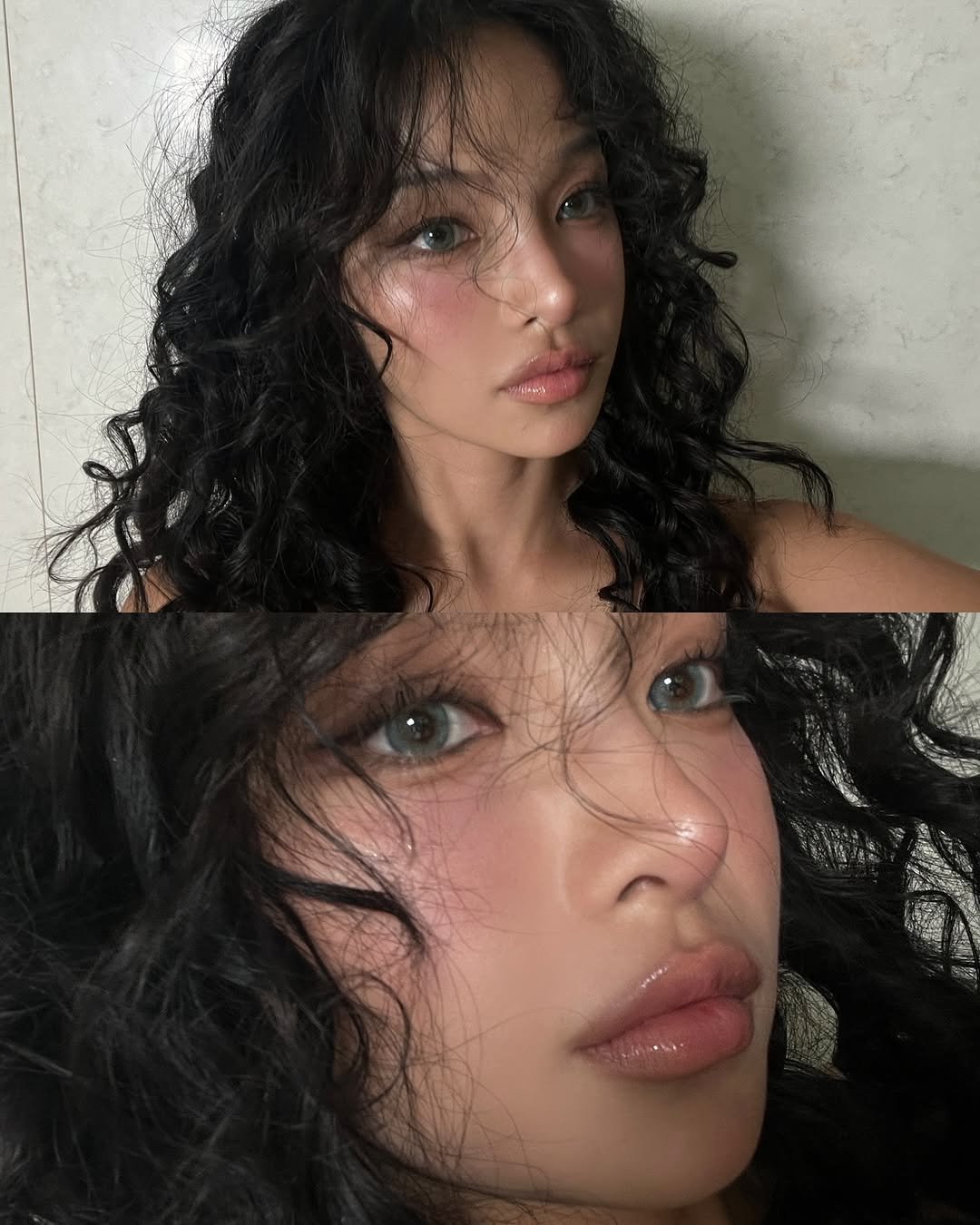 Photo by 강경민 on September 08, 2025. May be a closeup of 2 people, hair, eyeliner, makeup and text.