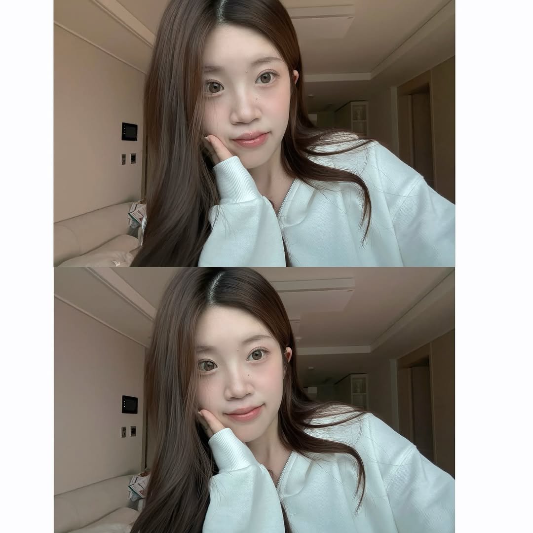 Photo by 꾸요이 on September 22, 2025. May be an image of 2 people, hair and text.