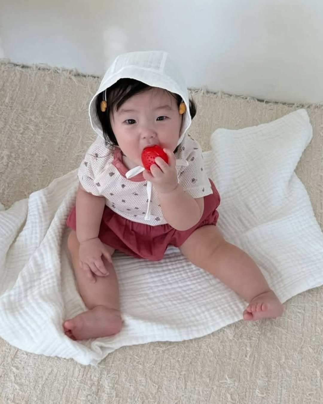 Photo by Konny l 코니 on February 10, 2026. May be an image of baby, diaper, baby shoes and text.