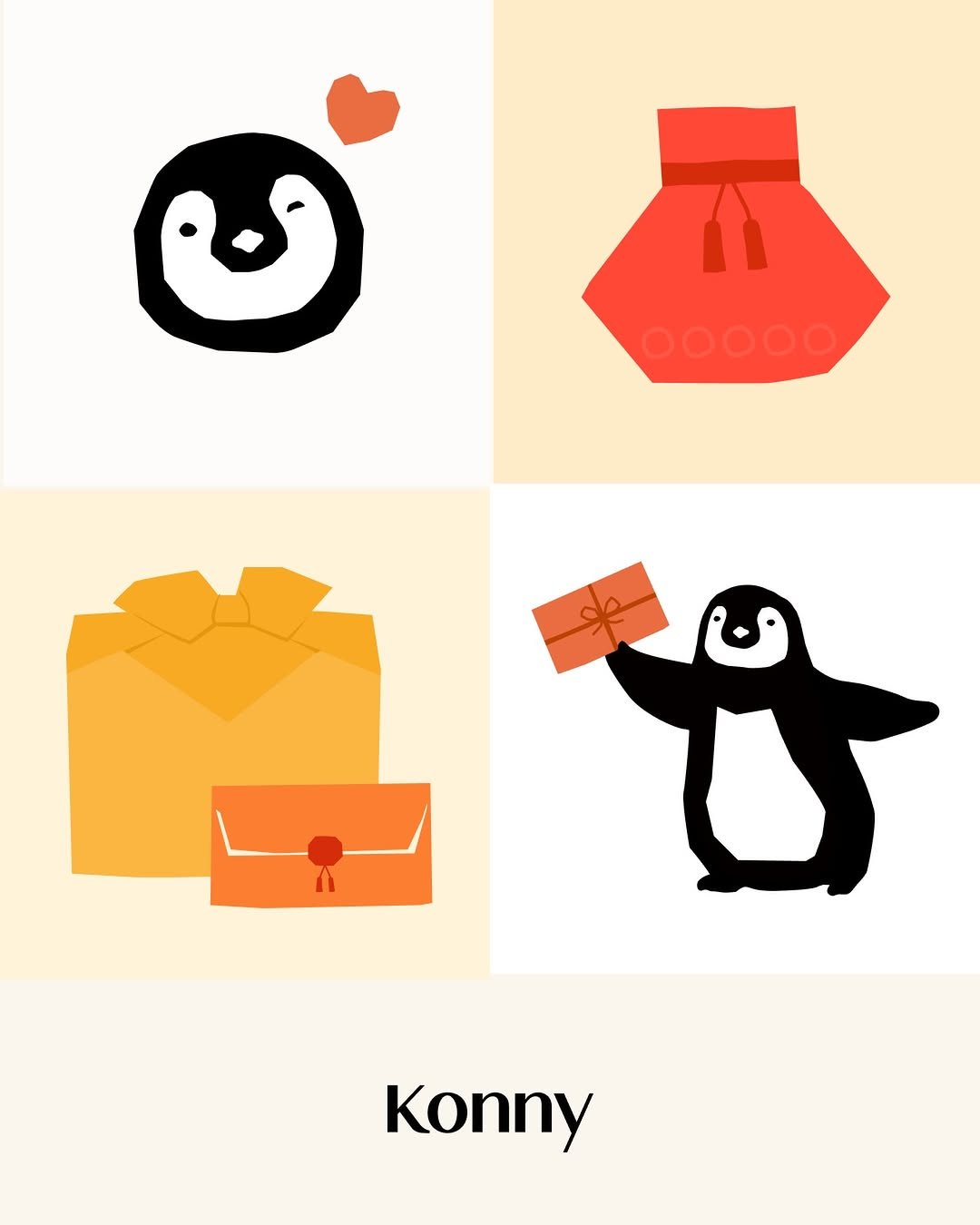Photo by Konny l 코니 on February 15, 2026. May be pop art of emperor penguin, card and text that says 'Konny'.