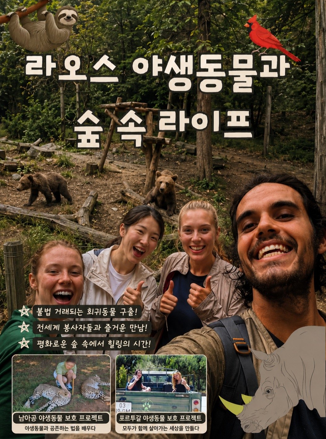 koreagapyear 게시물 이미지: 🌿 숲에서 동물을 살리고, 나도 다시 살아나는 시간. 🦜🦌

라오스의 아름다운...