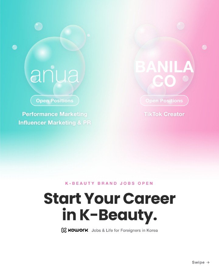 kowork_official 게시물 이미지: 🇰🇷 Korea's top K-beauty brands are opening...