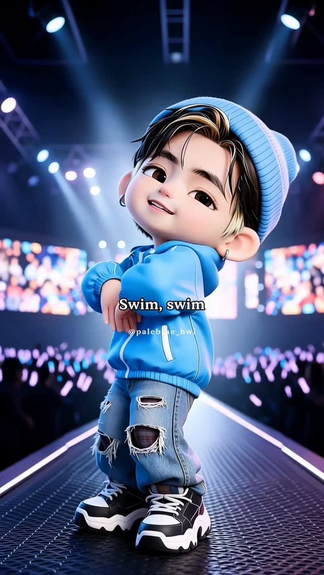 kpop_arena1 게시물 이미지: BTS V -  Swim💜, Chibi a mini-me...