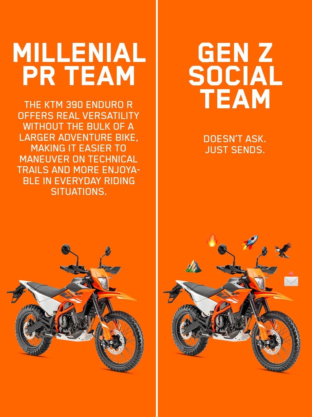 ktm_official 게시물 이미지: Millennial vs. Gen Z... KTM 390 ENDURO R...