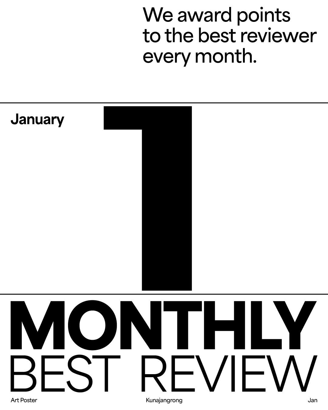 Photo by 쿠나장롱, 아트포스터샵 on February 24, 2026. May be an image of magazine, poster and text that says 'We award points to the best reviewer every month. January MONTHLY BEST REVIEW Art Poster Kunajangrong Jan'.