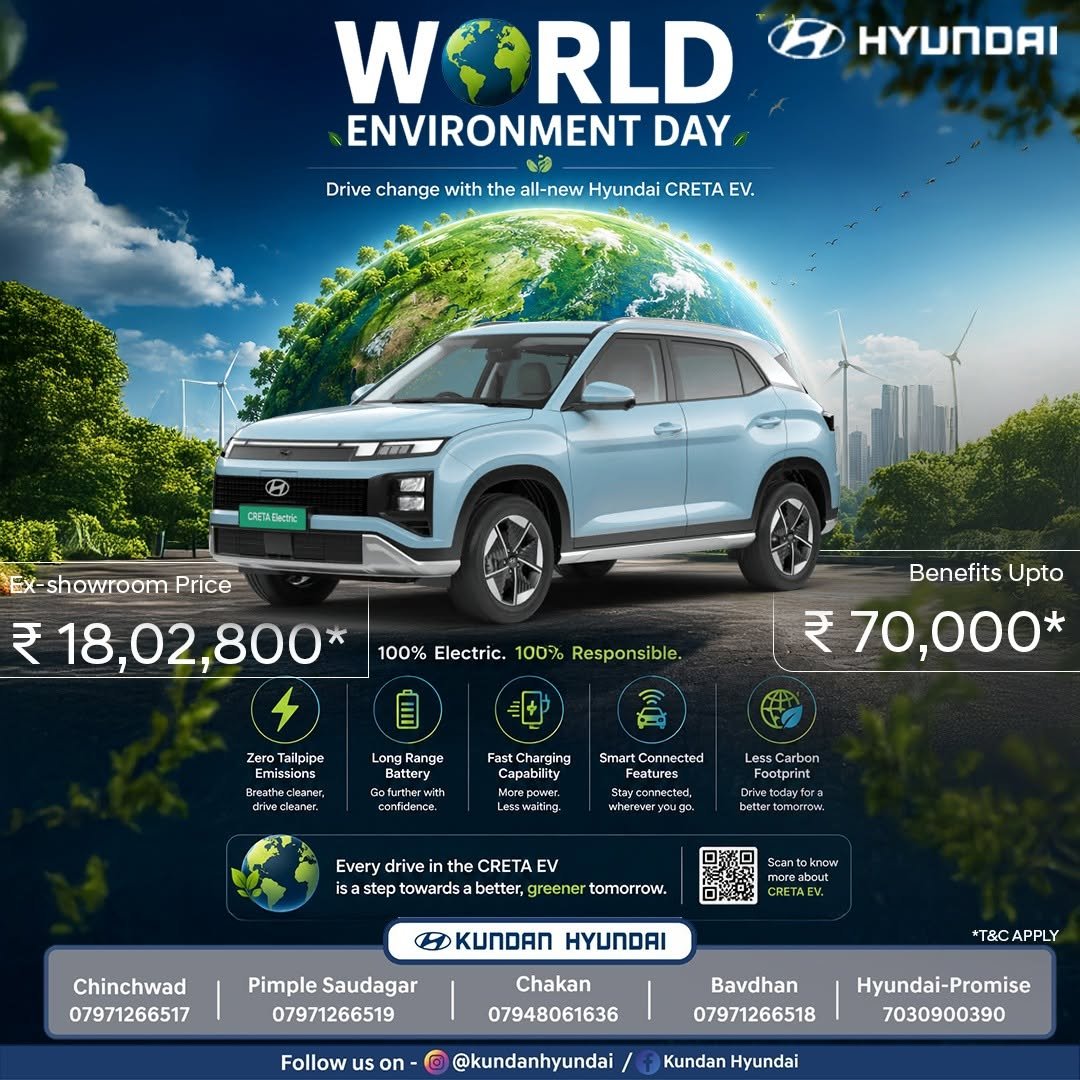 kundanhyundai 게시물 이미지: 🌍⚡ This World Environment Day, drive towards a...