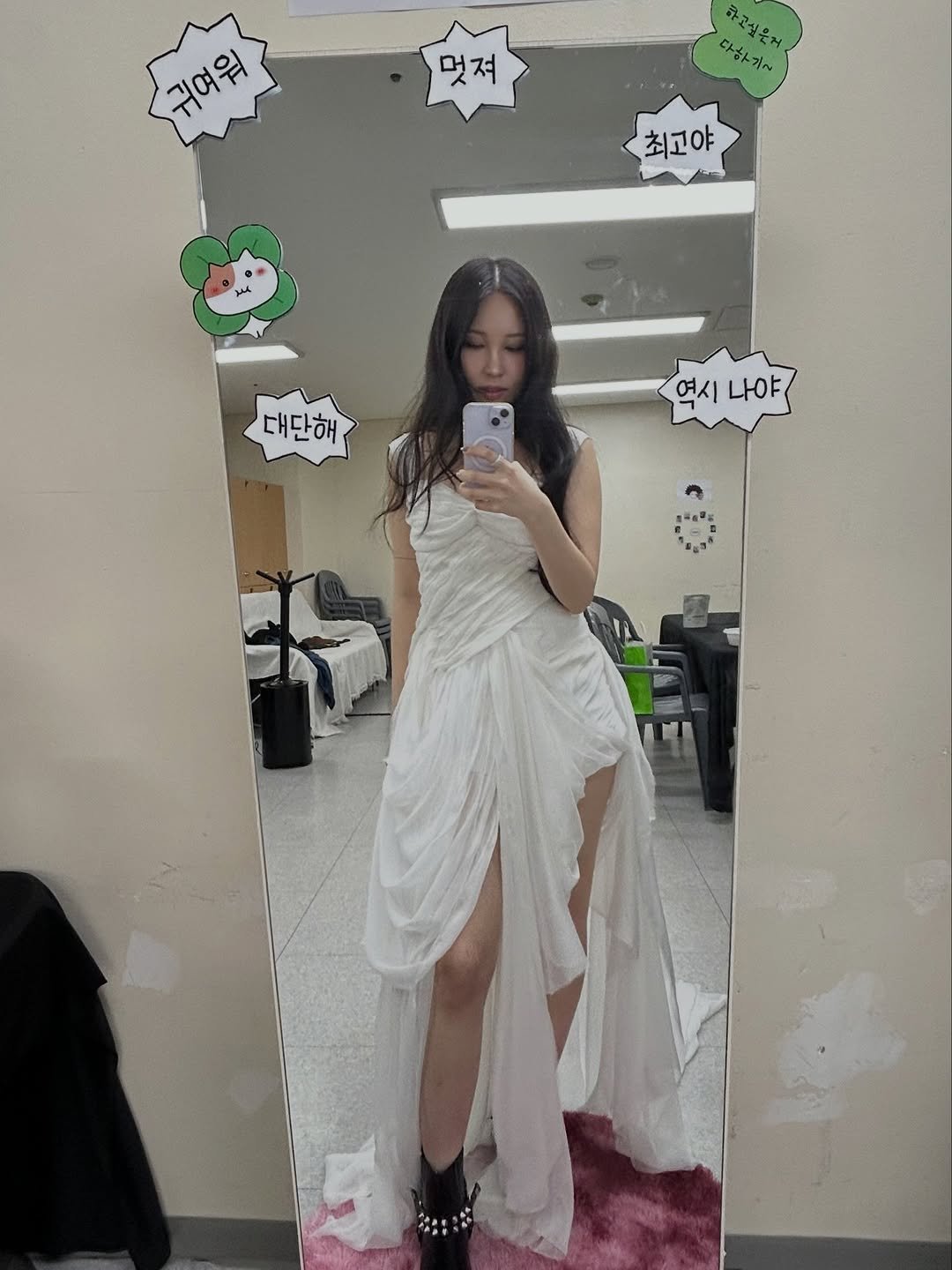 Photo by 권진아 KWON JINAH on April 05, 2026. May be an image of slip, dress and text.